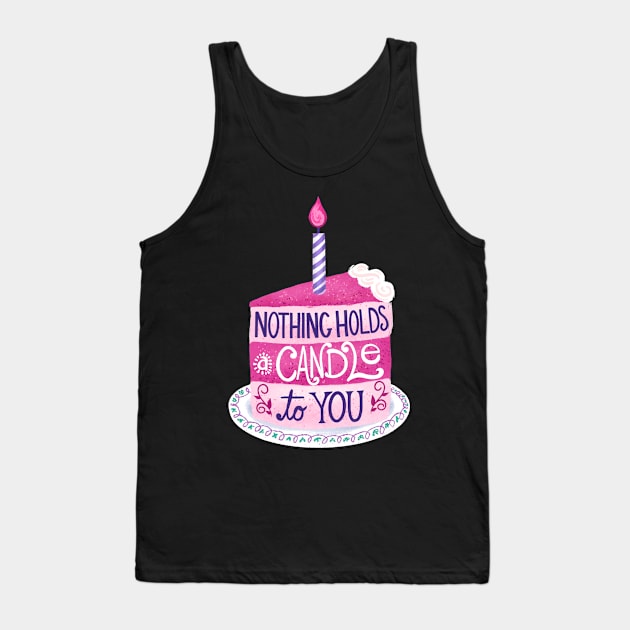 Cute Birthday Cake Slice Tank Top by SWON Design